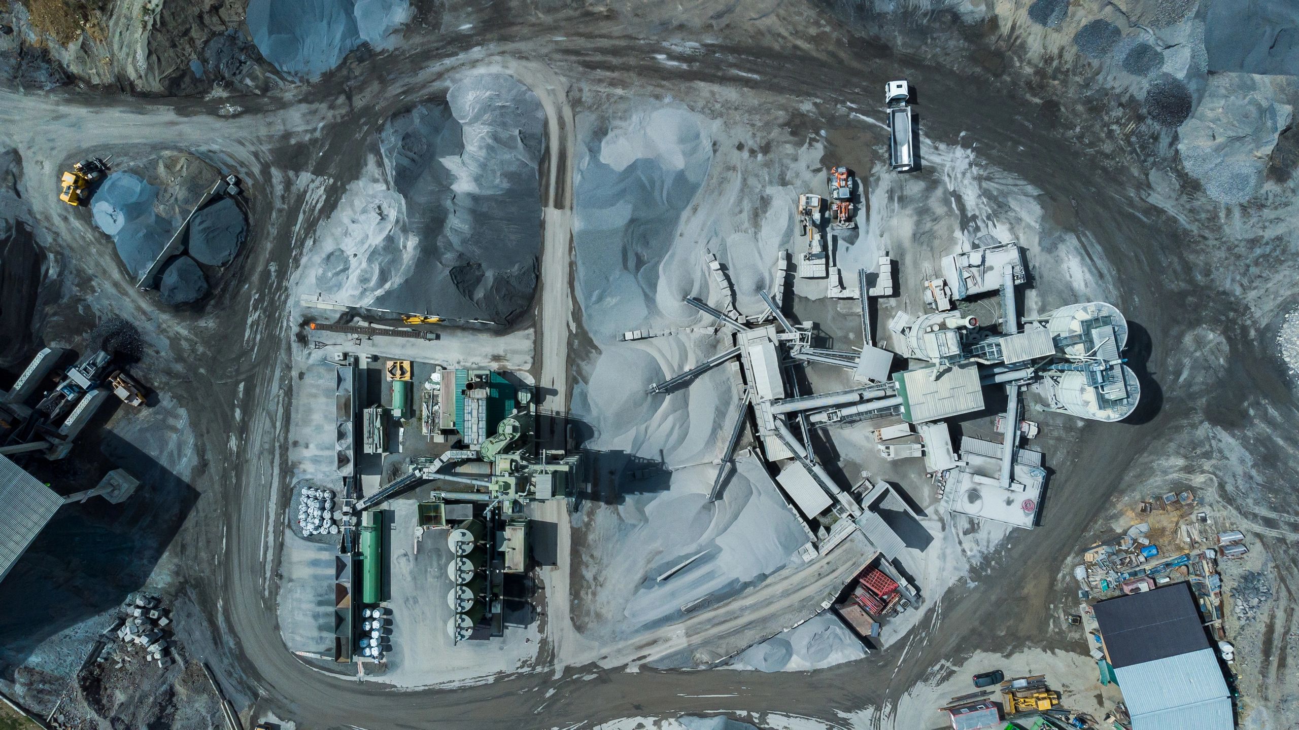 Aerial quarry image representing photogrammetry and volume calculations